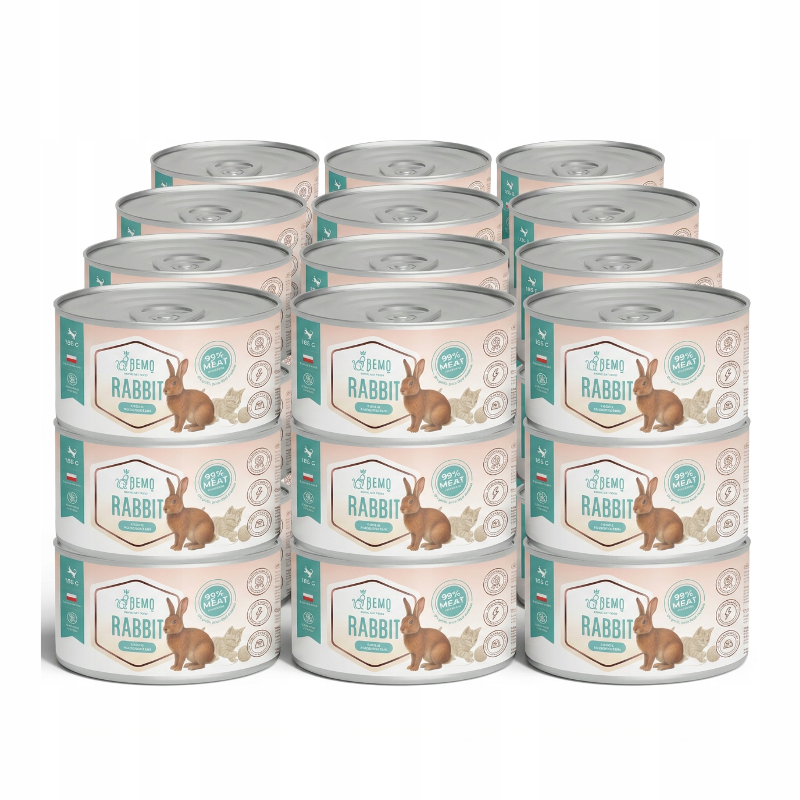 Levně Krmivo mokré pro kočky konzerva 36x185 g Bemo Cat Rabbit králíka hypoalergenní