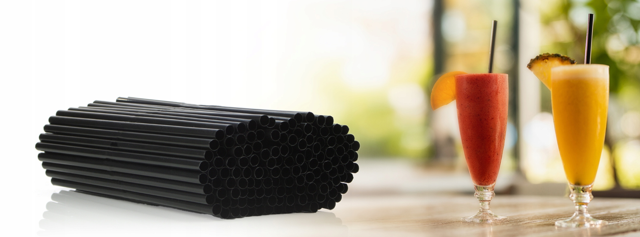 GRUBE SŁOMKI RURKI PLASTIKOWE DO PICIA x500 CZARNE Średnica 7 mm