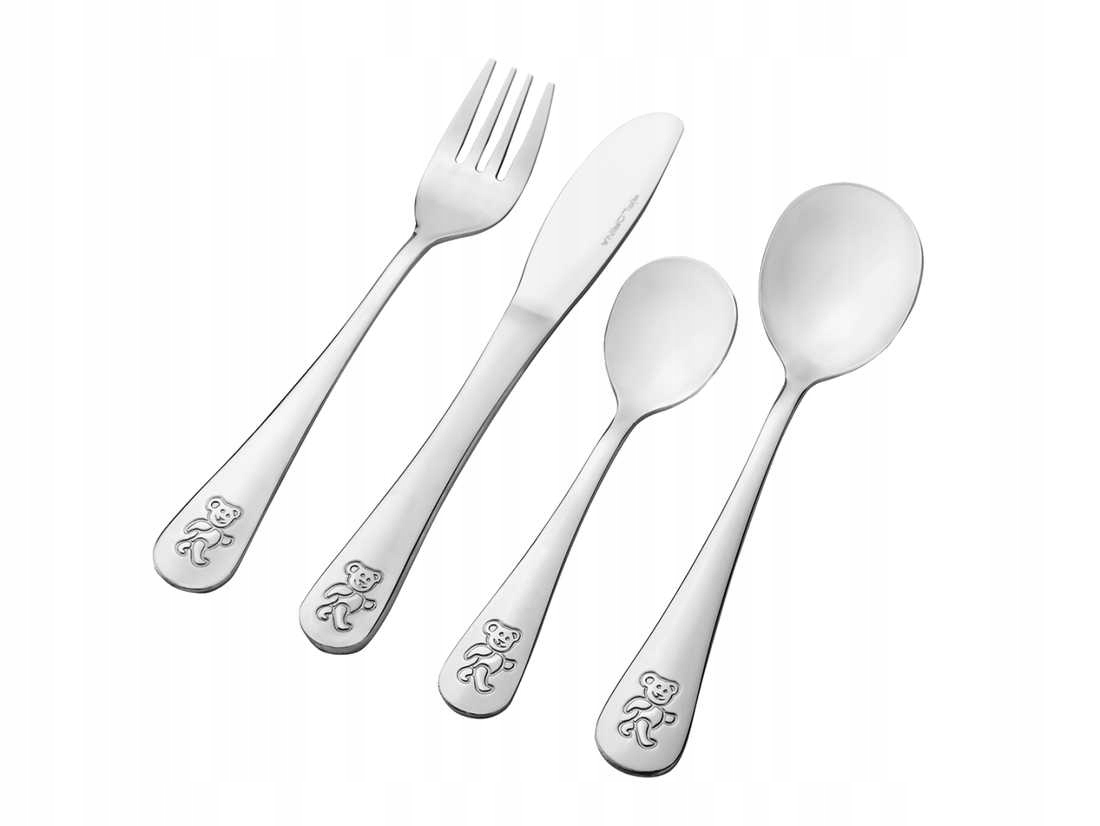 KOMPLET SZTUĆCÓW DLA DZIECKA TEDDY FLORINA 4 EL.