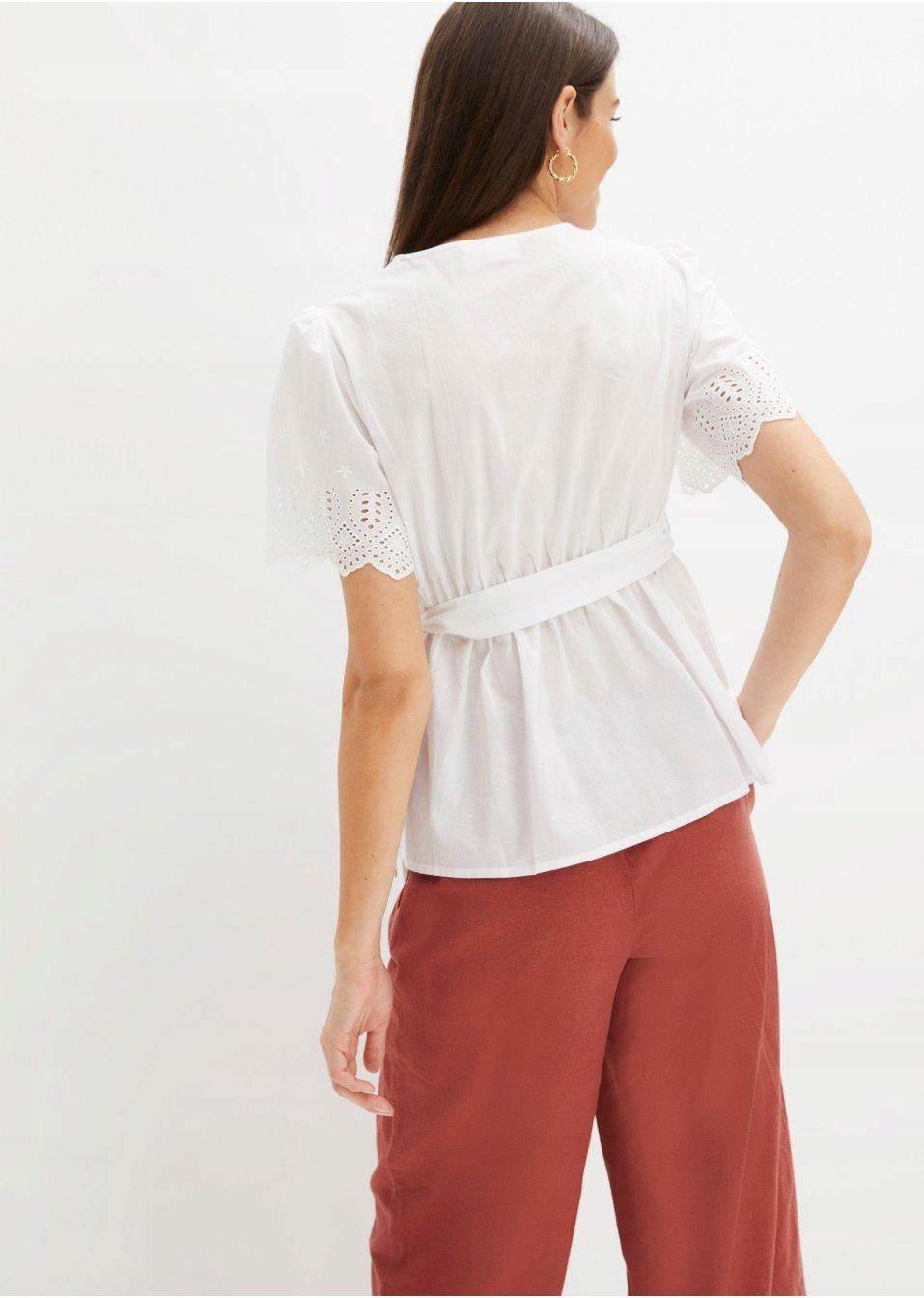 46 Bonprix WW BIAŁY TOP Z HAFTEM