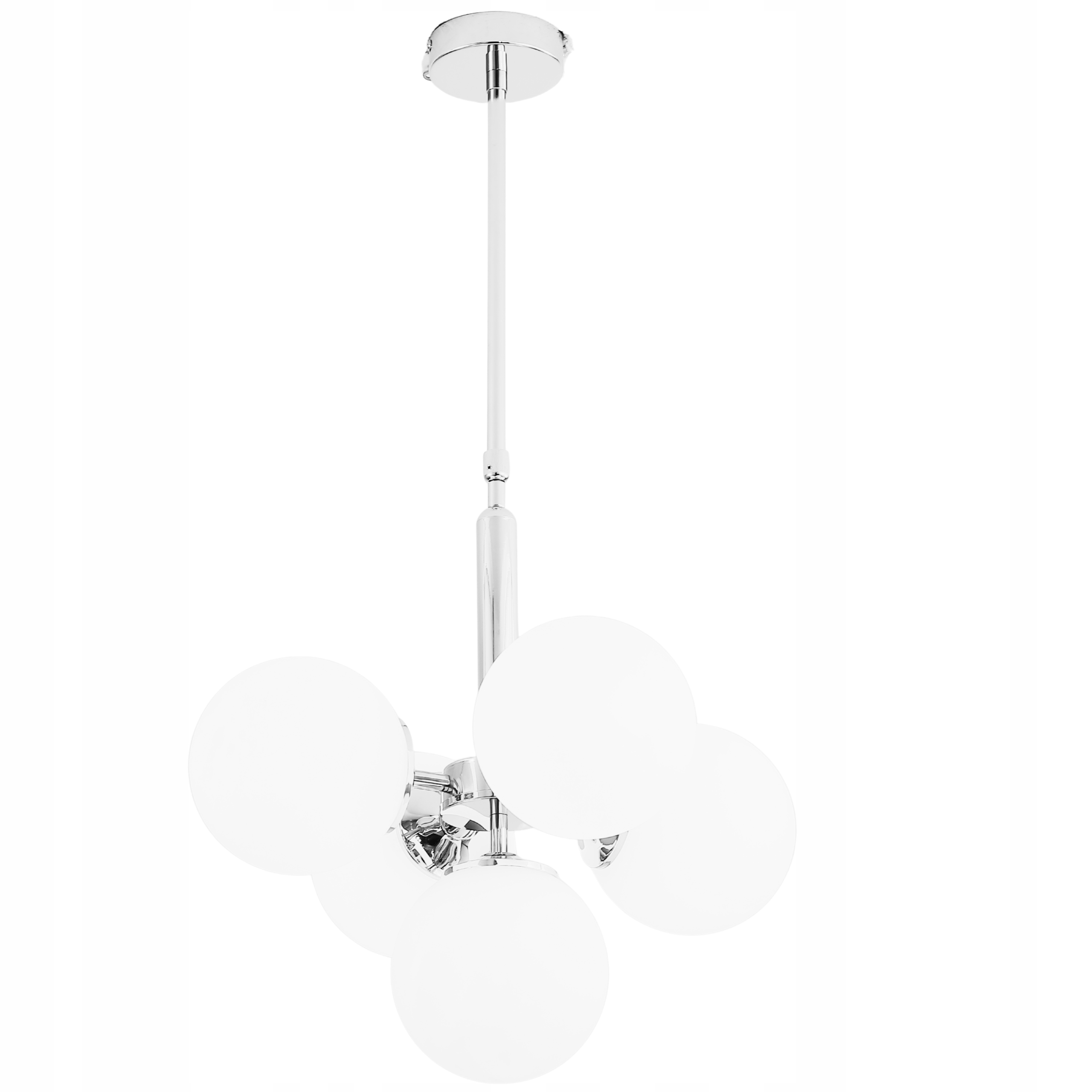 Závěsná Stropní Lampa Lustr Kule stříbrná Moderní mléčná