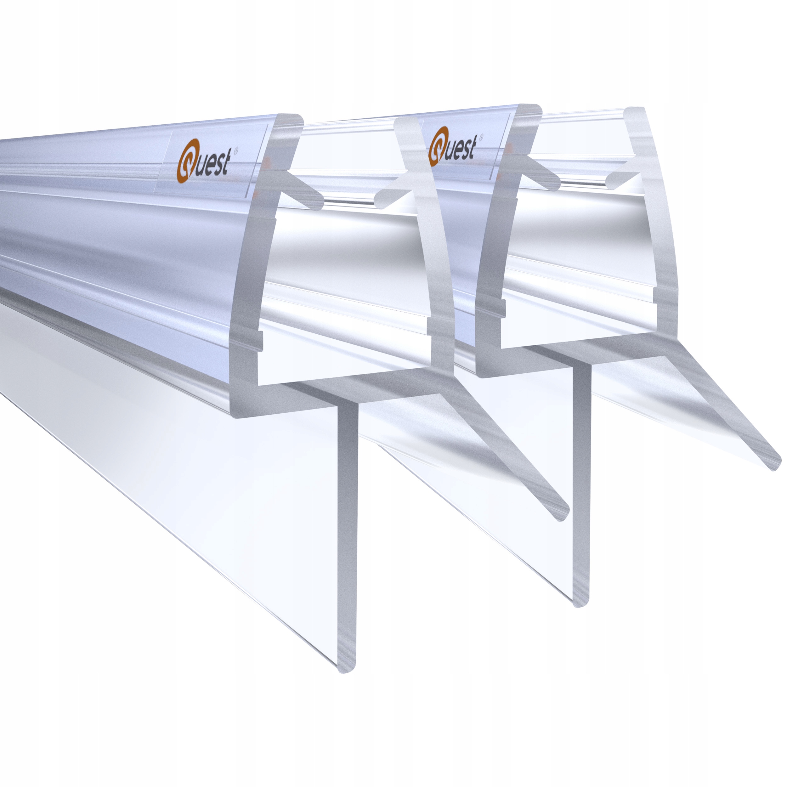 Spodná sprchová tesniaca podložka 100 cm priehľadná, 2 kusy