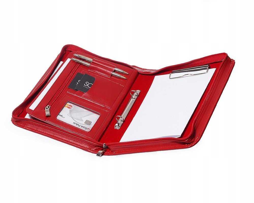 CZERWONA AKTÓWKA TECZKA NA DOKUMENTY BIWUAR #8 A5