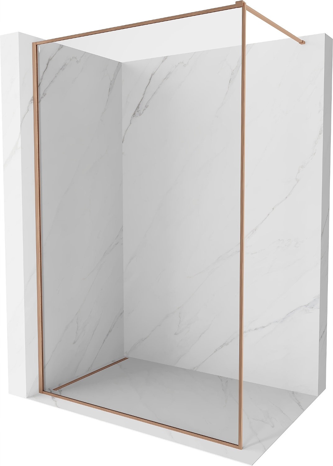 Mexen Kioto-F 90x202cm Walk-in stěna, sklo 8mm, měděný rám