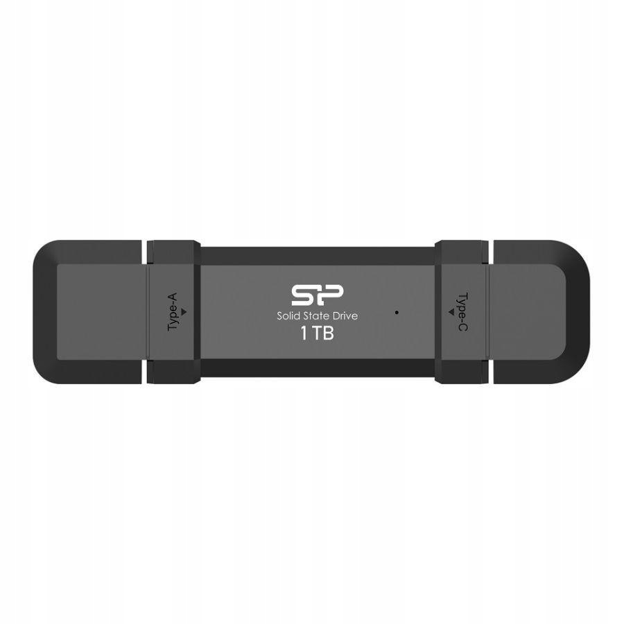 Dysk zewnętrzny SSD Silicon Power DS72 1TB USB-A USB-C 1050/850 MB/s Czarny