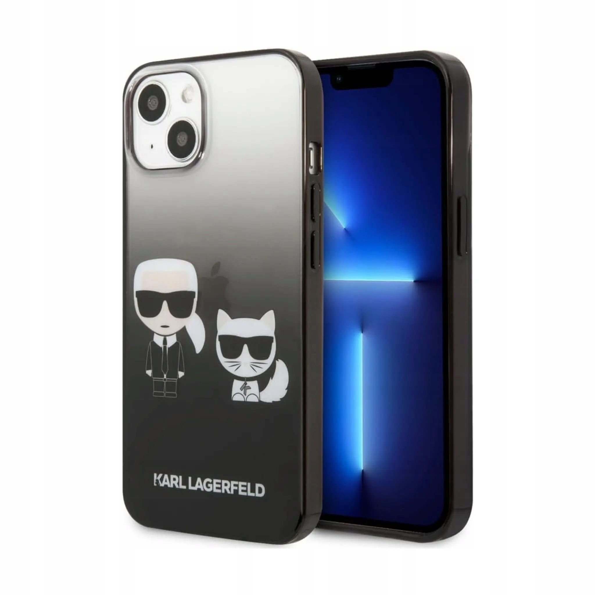 Karl Lagerfeld Iconic Karl &amp; Choupette Case, czarny iPhone 14 Plus