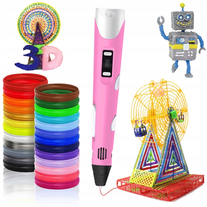 

Długopis Drukarka 3D Pen Zestaw +wkłady 310 Metrów