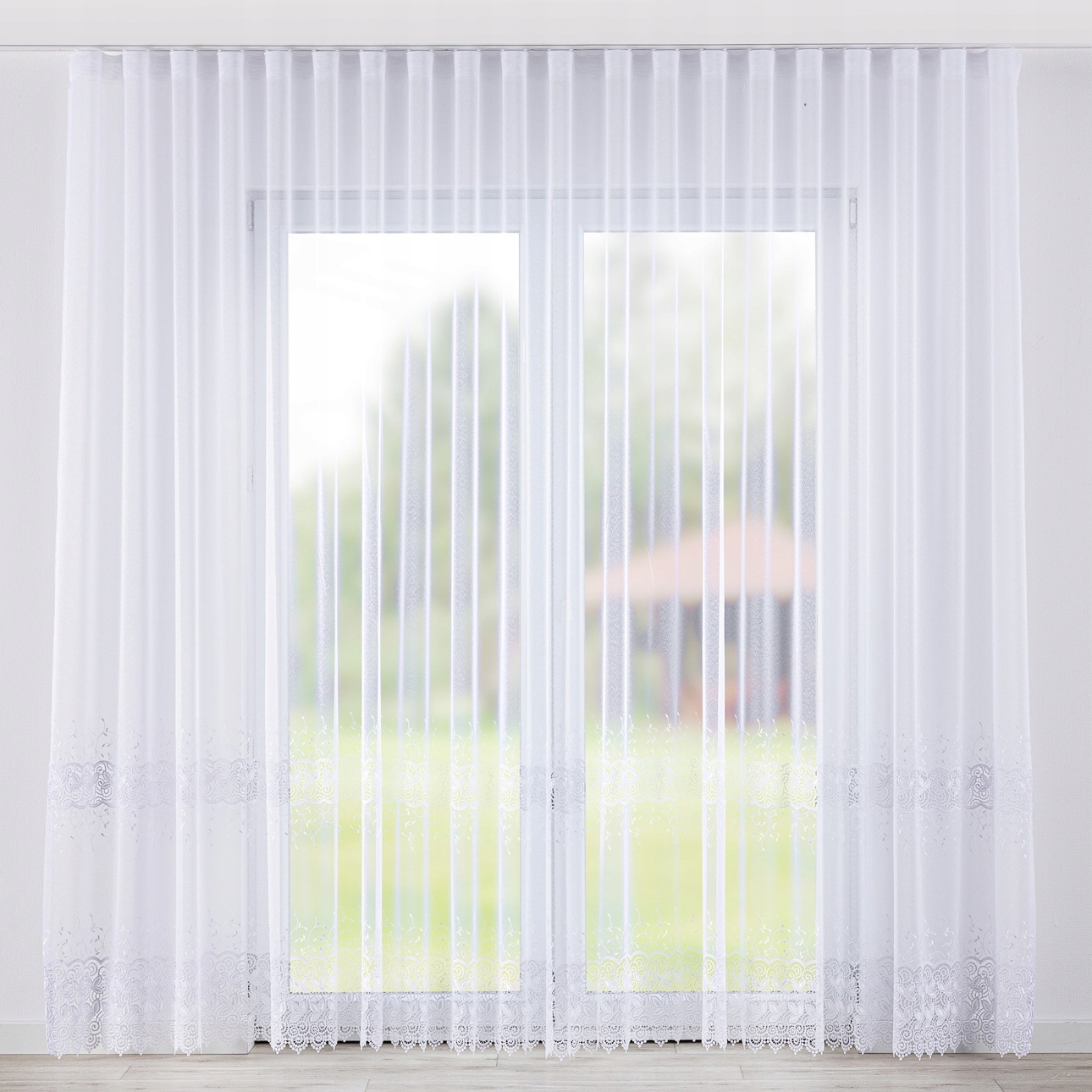 Hotová Záclona na wave woalové pásce 300 x 265 cm, bílá