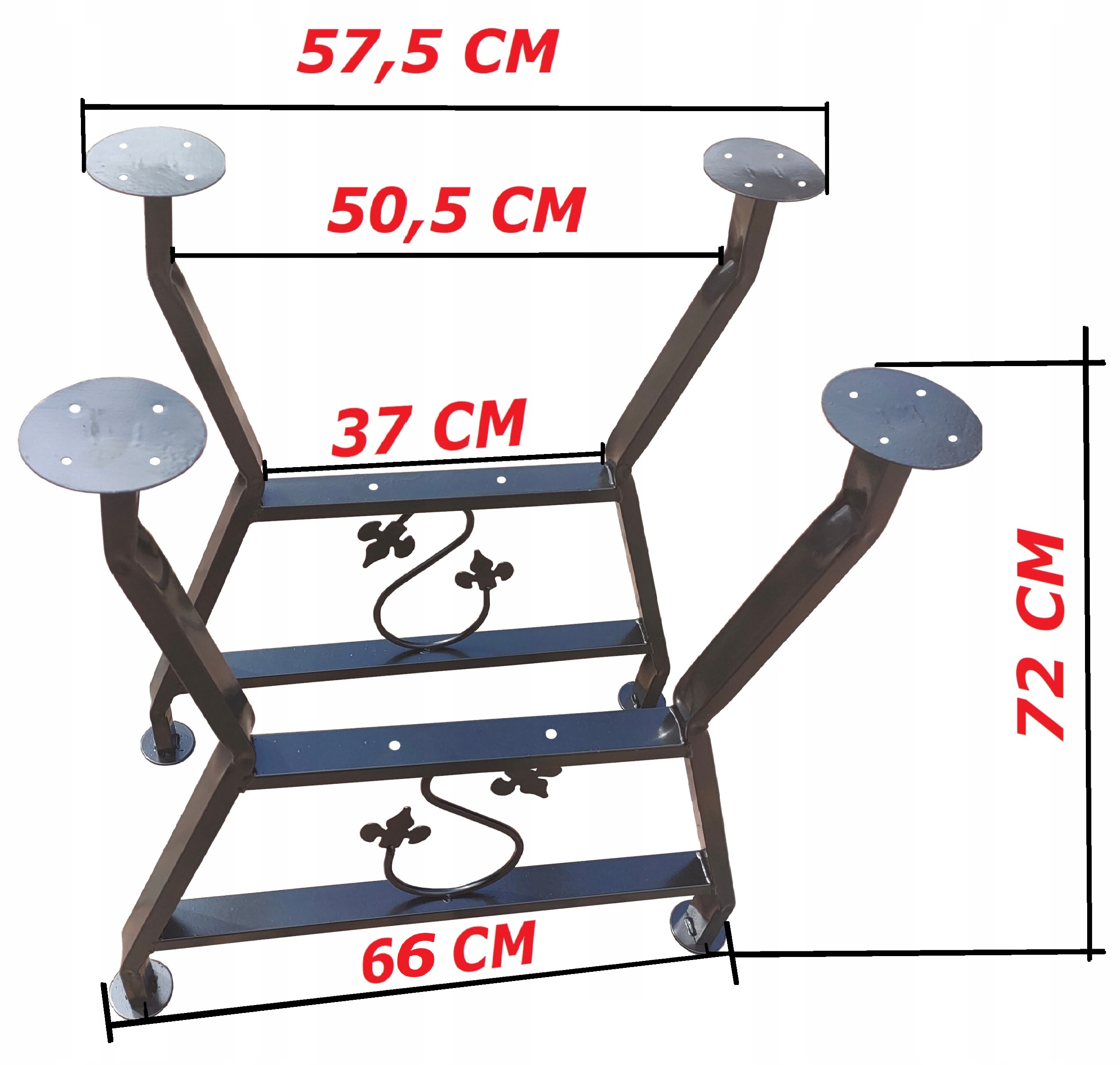 NOGA NOGI METALOWE DO STOŁÓW OGRODOWYCH KOMPLET PL