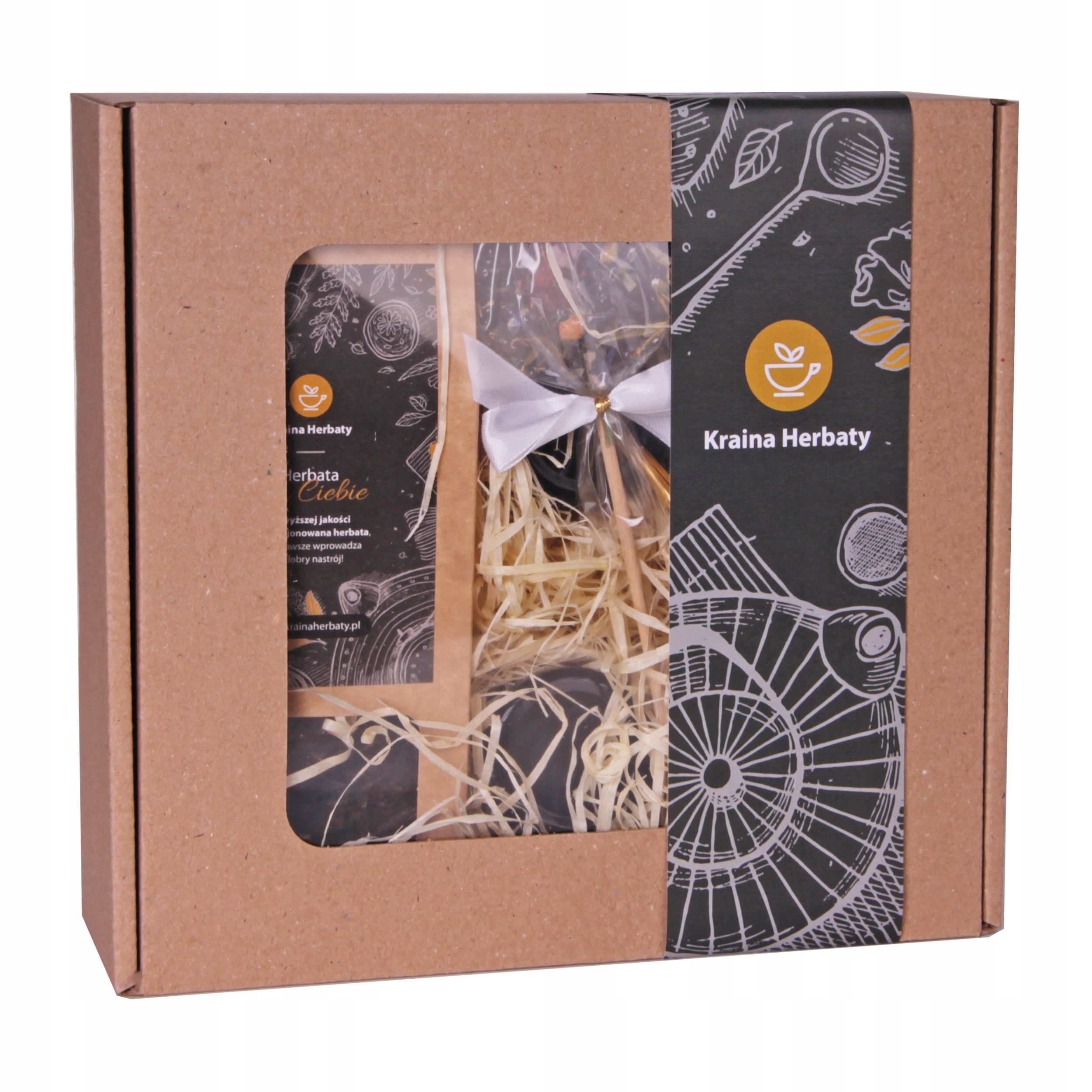 Levně Box Dárková Sada Dárek Čaj Lízátko Čaj Čokoláda Ořechy