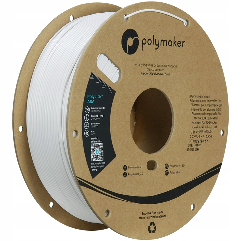 Filament PolyMaker PolyLite ASA 1,75mm White Biały 1kg