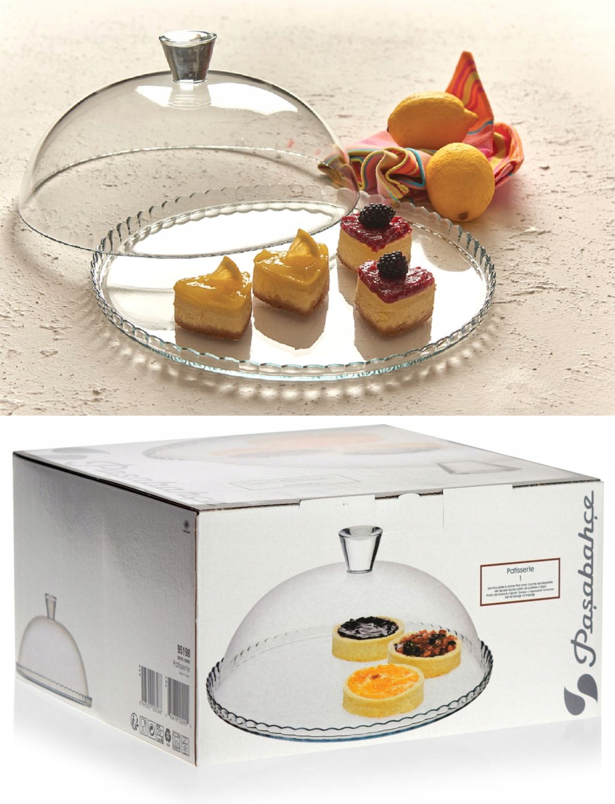 PATERA NA CIASTO Z GRAWEREM GRAWER SZKLANA Kolor przezroczysty