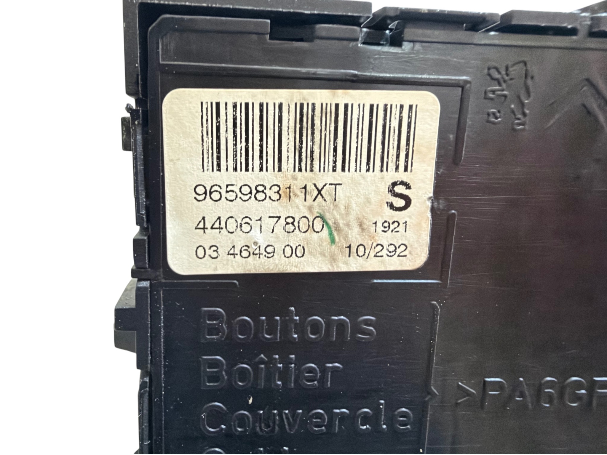 switch seat left front CITROEN C5 III X7 96598311XT