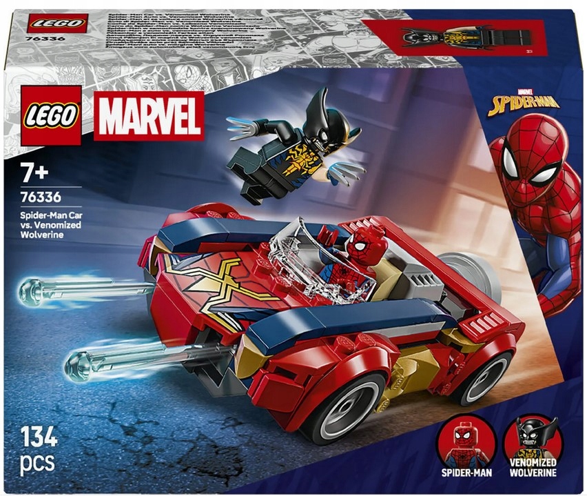 Stavebnice Spider-Man V Autě Versus Zvenomovaný Wolverine 76336 Lego Heroes