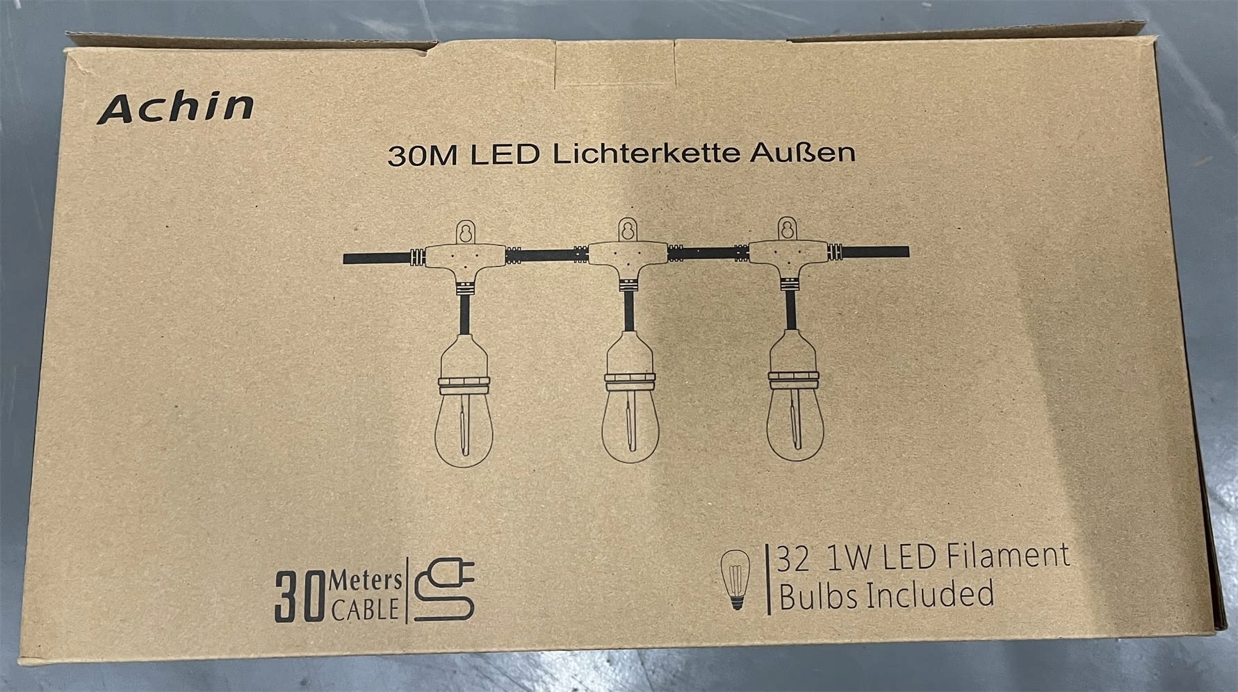 LAMPENWELT Girlanda Ogrodowa 30m IP65 32 Żarówki Edison 2200K Ogród Patio — miniatura 8