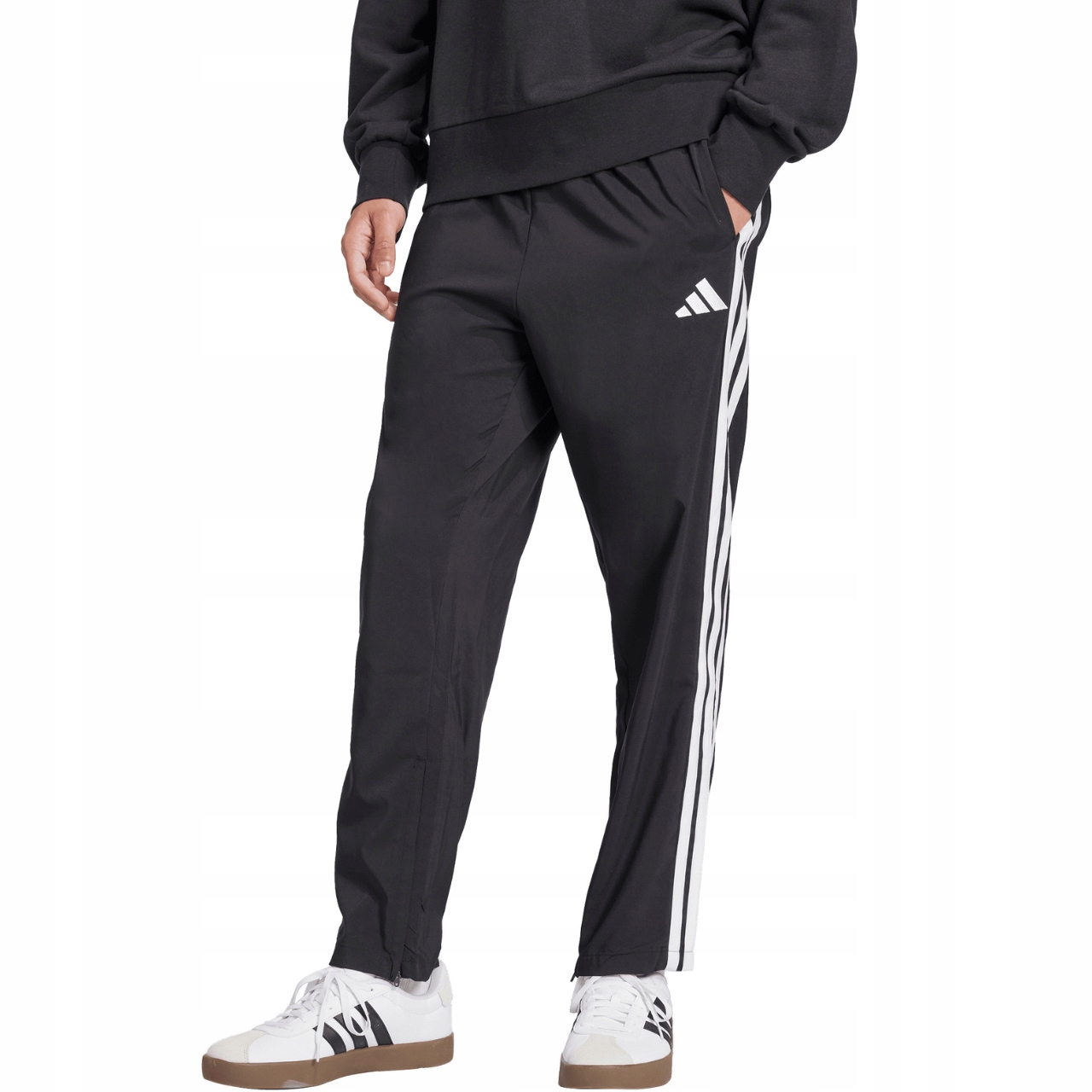 Pánské kalhoty adidas Essentials 3-Stripes Stanford Open Hem černé JC8491