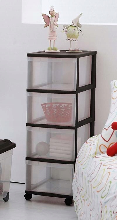 Plastikowy regał Komoda 4 szuflady Rotho Regał na dokumenty zabawki Marka Rotho