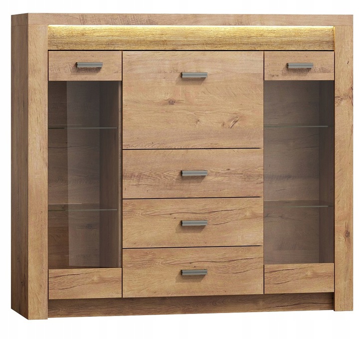 Komoda Witryna INDIANAPOLIS I8- JESION JASNY