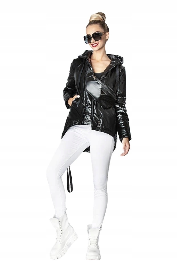 Metalická Bunda S Ledvinkou OMDL-018 Černá, Velikost L (40)