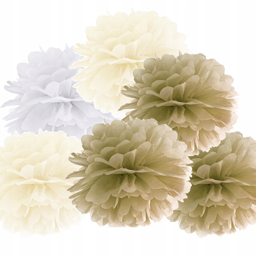 

Pompony kule z papieru bibuły na Komunię Chrzest