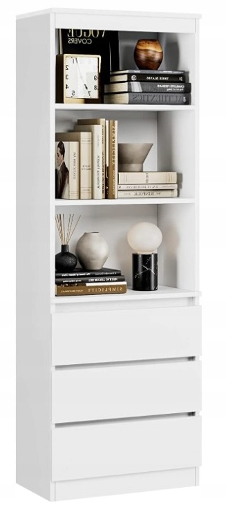 REGAŁ BIAŁY MAJA F008 GABINET BIURO KSIĄŻKI SALON 3 SZUFLADY 74CM