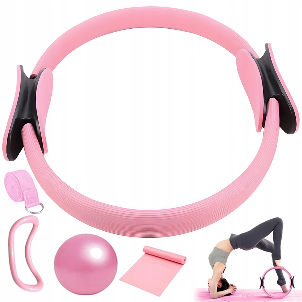 Zestaw 5X Kółko Ring Do Ćwiczeń I Rehabilitacji Jogi Pilatesu Różowy