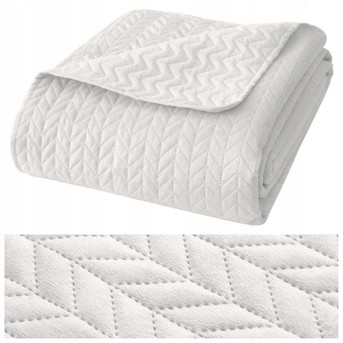 Přehoz na postel pohovku pohovka 200x220 Prošívaná Velvet Moxie Bílá