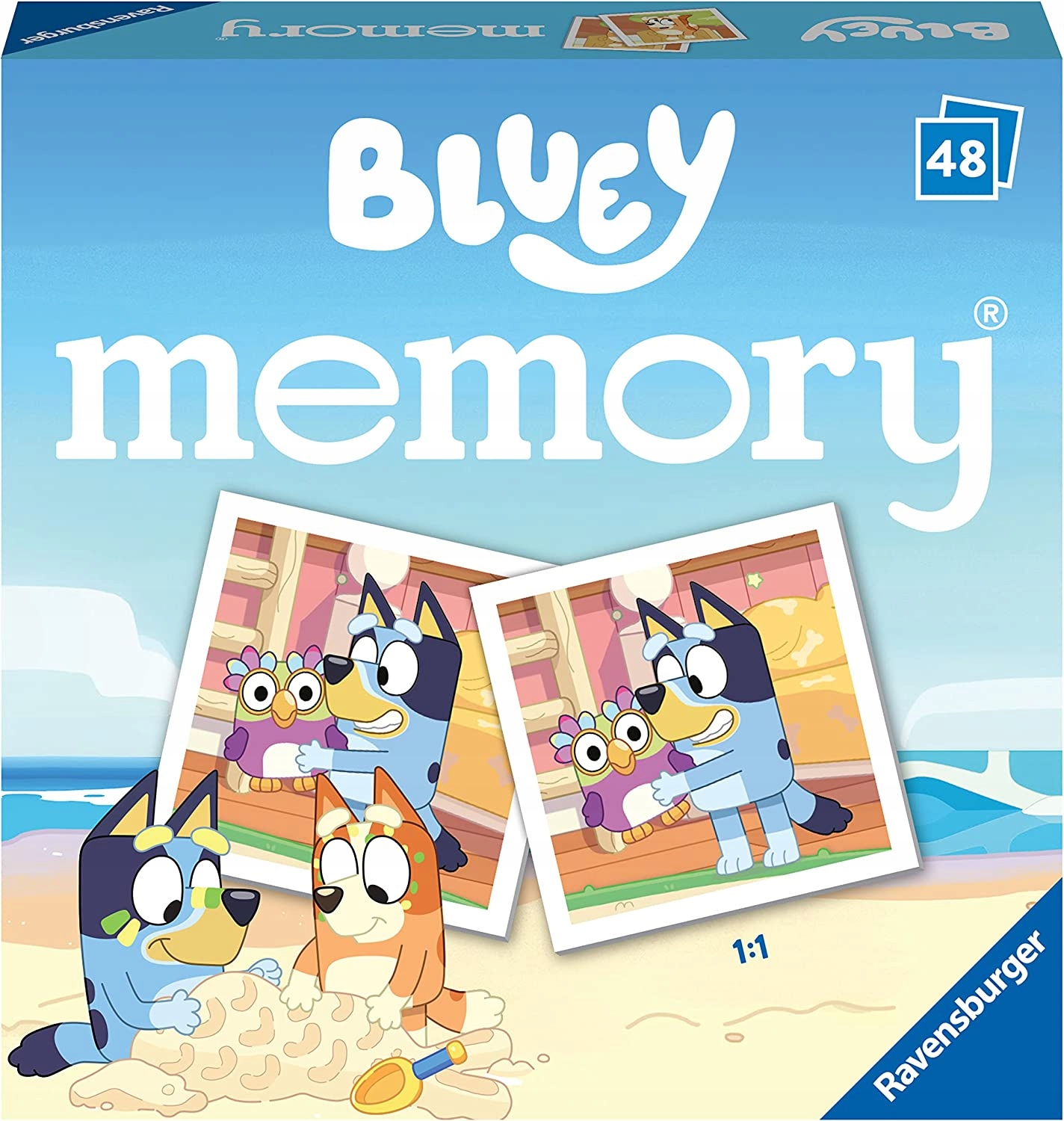 GRA BLUEY BLUE MEMORY MEMO KARTY PUZZLE 48 KART