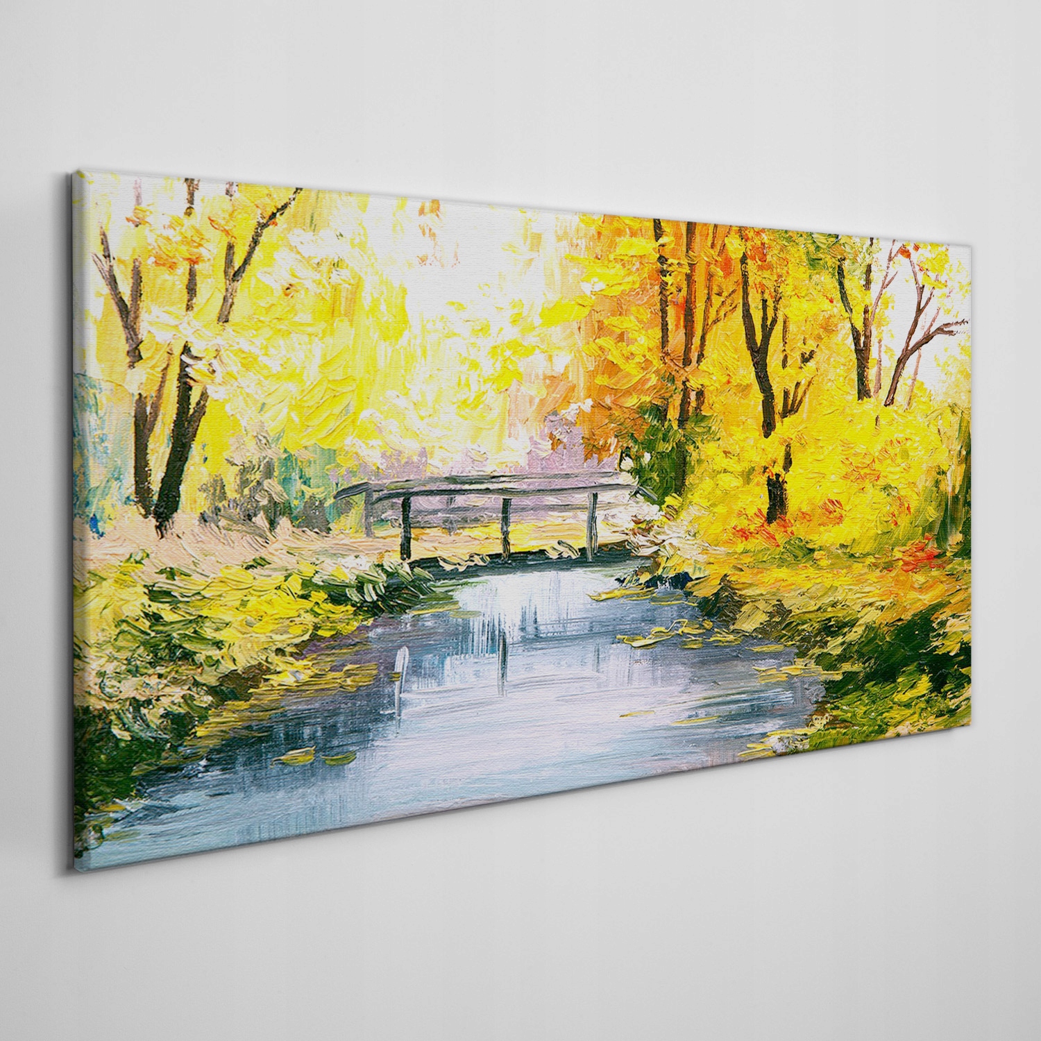 

Obraz na płótnie Las rzeka most przyroda 120x60 cm
