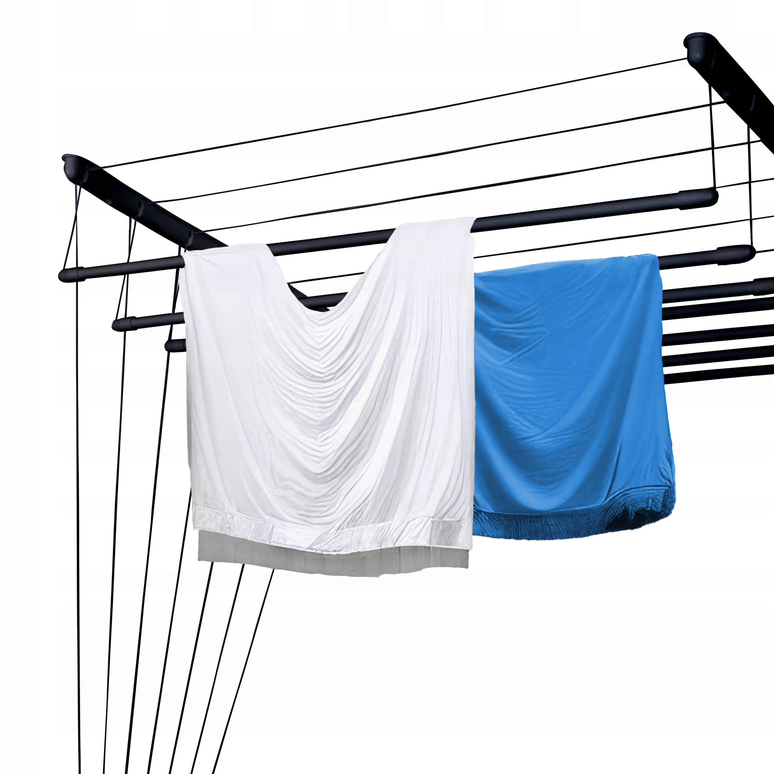 Levně Koupelnová Sušák 7 Tyčí 80 CM Moderní Černý Balkon Kvalita