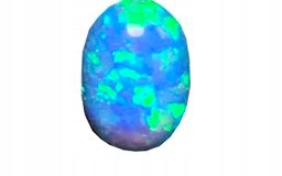 Opal Arlekin Kabošon Ovál 16X12 MM Ks Modrý