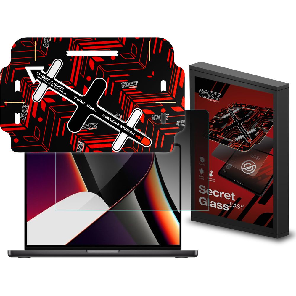 Sklo pro MacBook Pro 14 M5 Max 2026, Grizz sklo aplikátor
