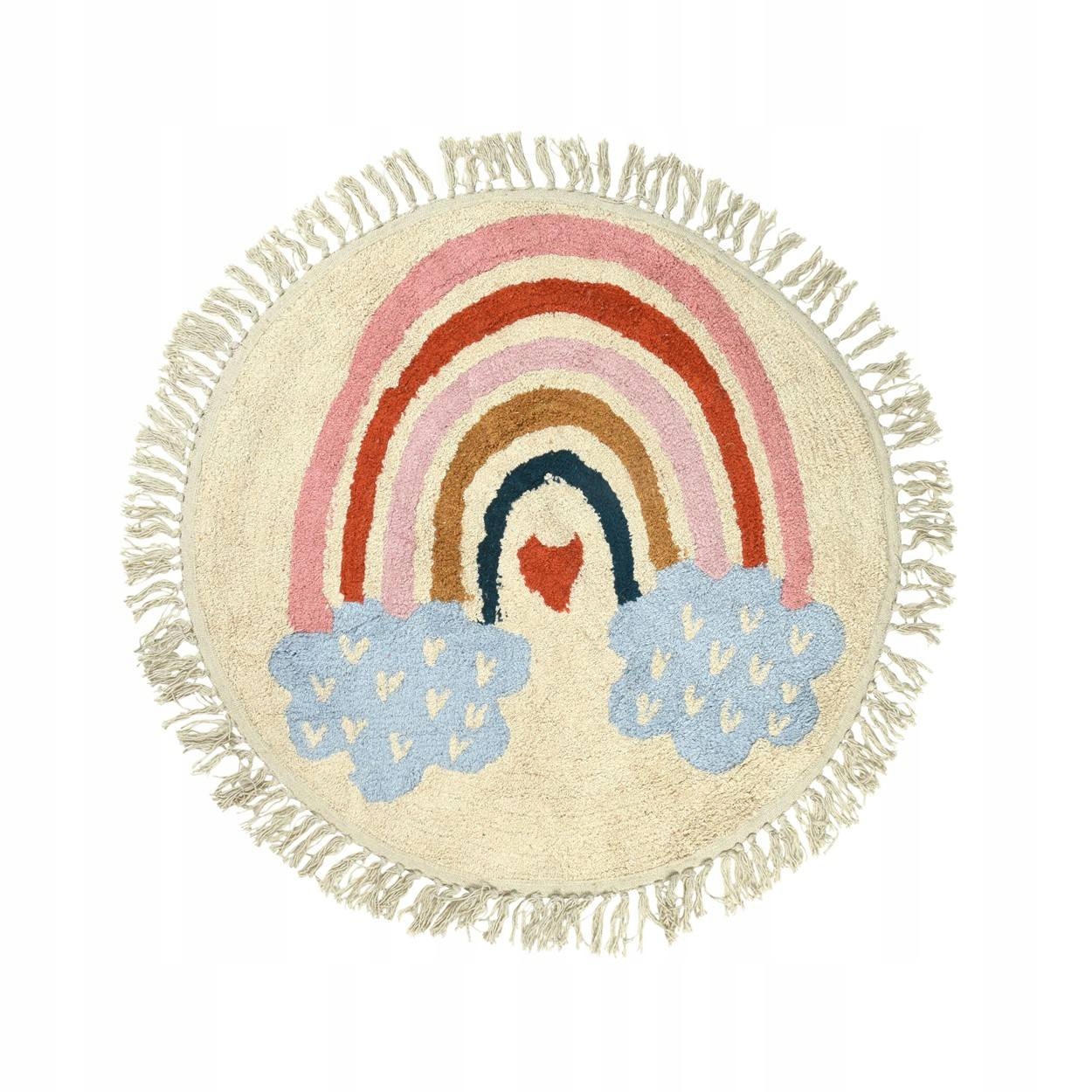 

Okrągły Dywan z Frędzlami Tęcza dla Dziecka 90 cm