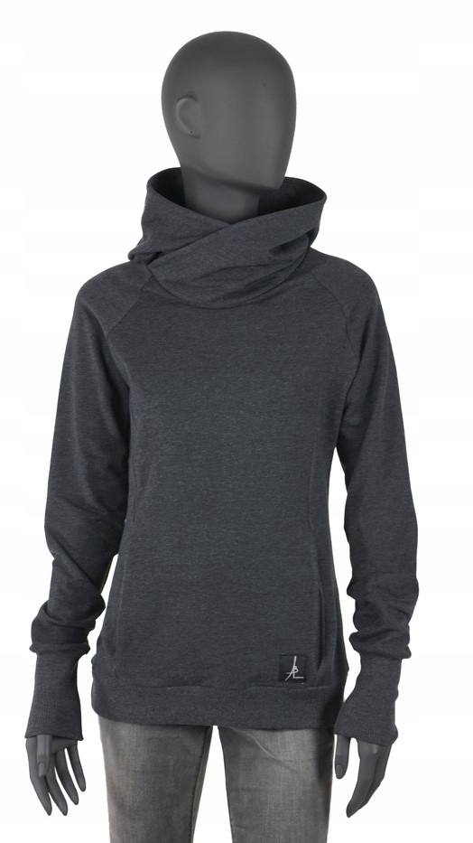 

Bluza dresowa damska z kapturem M grafitowa