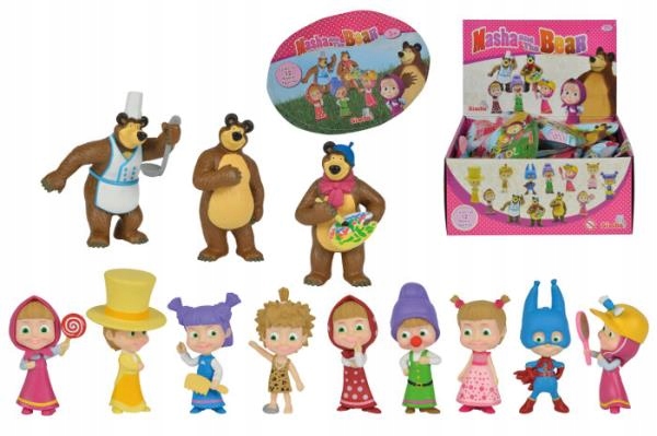 Masza I Niedźwiedź Zestaw 12 Figurek Figurki saszetka niespodzianka Simba