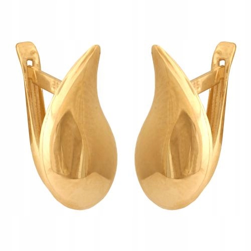 Jemné Náušnice ze zlata 585 ve tvaru kapky vody, klasické a módní