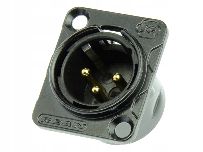 Gniazdo XLR męskie Rean Neutrik RC3MDL-B