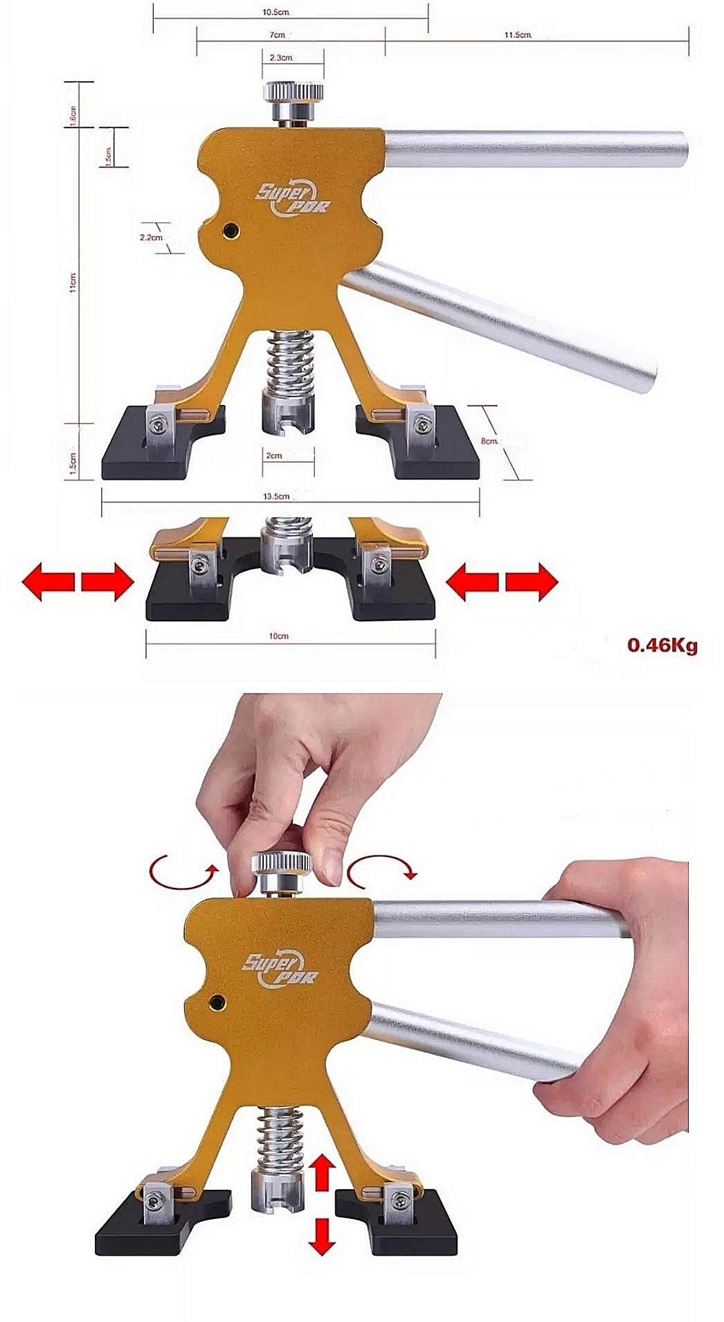 Zestaw do usuwania wgniecen PDR Set Components Sheet Metal Hammer Mallet Puller Adapters Induction Heater