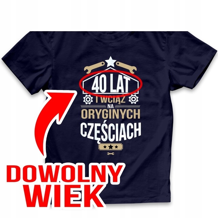 KOSZULKA MĘSKA PREZENT URODZINY DOWOLNY WIEK 1-99 Marka inna