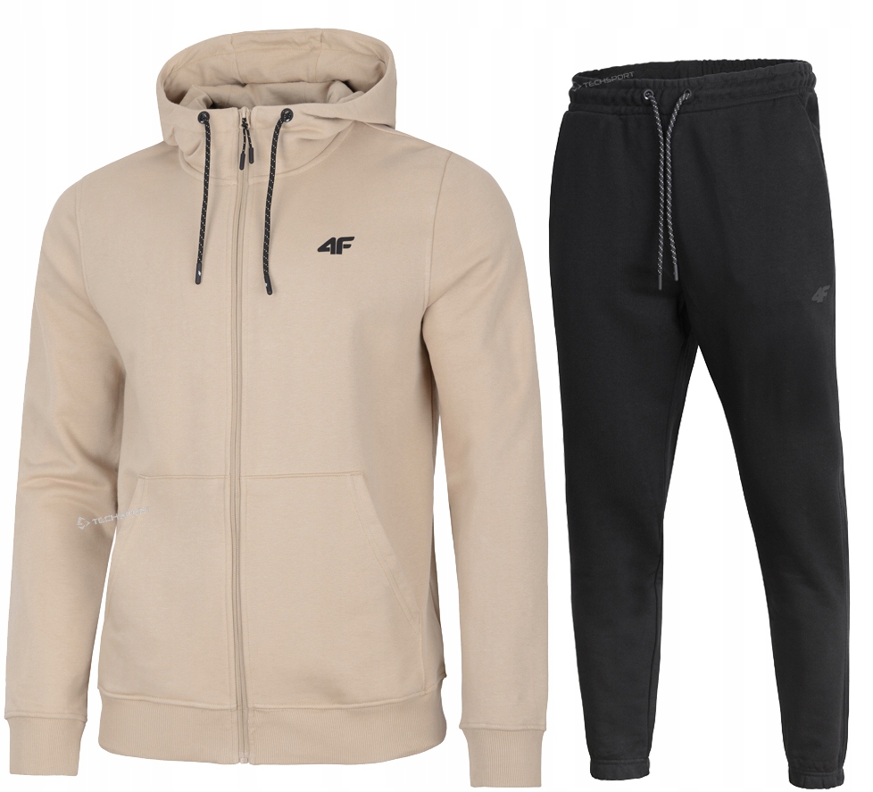 4F Męski Dres Bawełna Komplet Bluza Rozpinana Spodnie rozm L