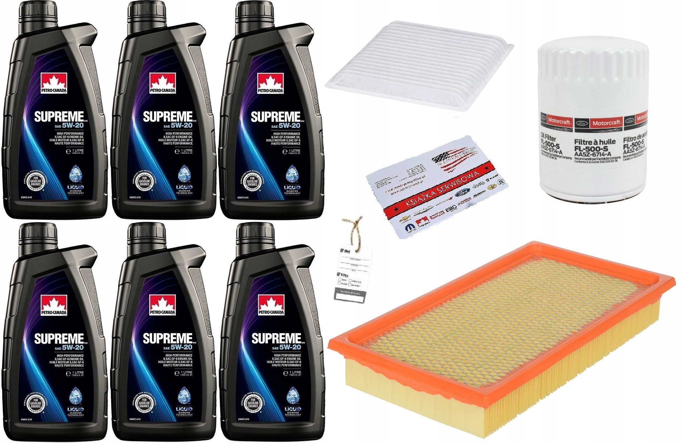 PETRO-CANADA 5W-20 6L + FILTRY FORD EDGE 3,5 10-14
