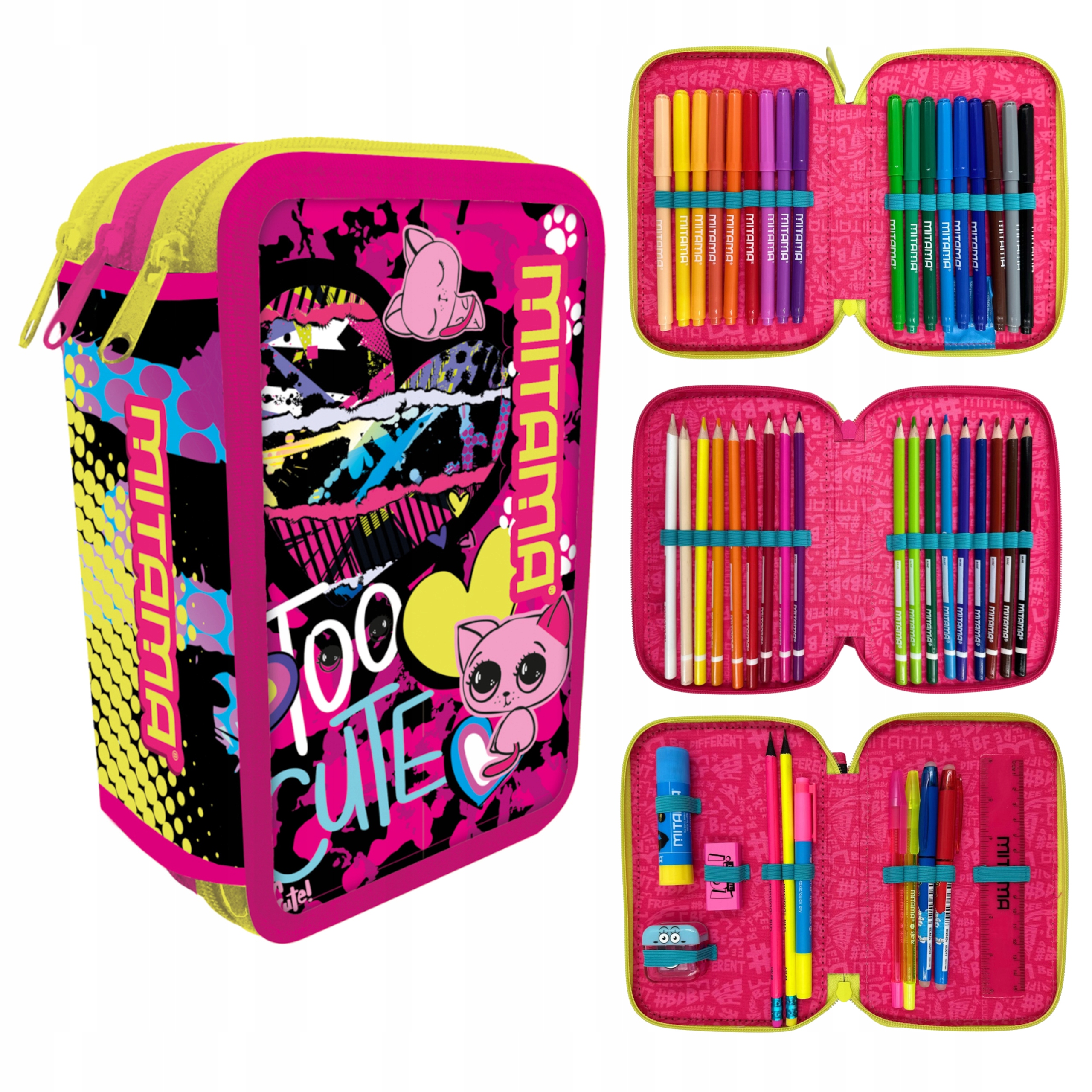 PIÓRNIK POTRÓJNY Z WYPOSAŻENIEM TOO CUTE MITAMA