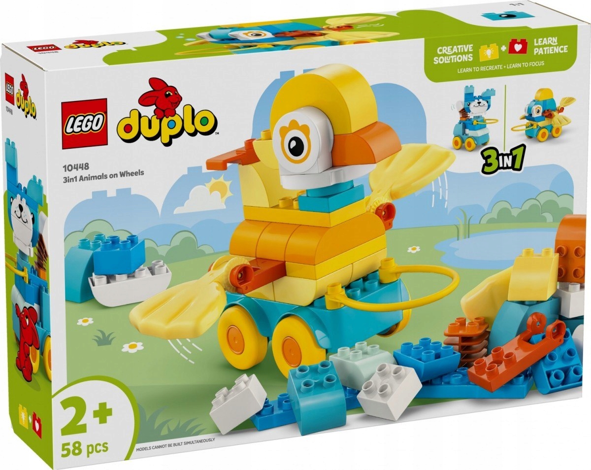 Stavebnice Duplo 10448 3v1 Zvířátka na kolečkách