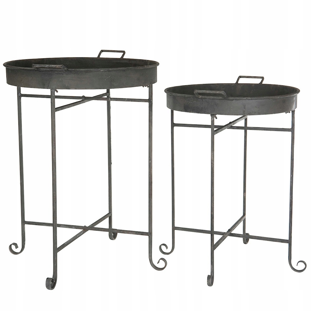 Konferenčný Stolík Bočný Loft Kovový Do Záhradnej Obývačky Rozkladací 70 cm