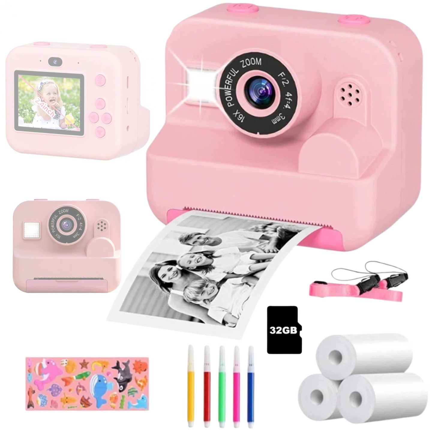 Sada Digitálního Instantního Fotoaparátu S Termotiskárnou Pro Děti