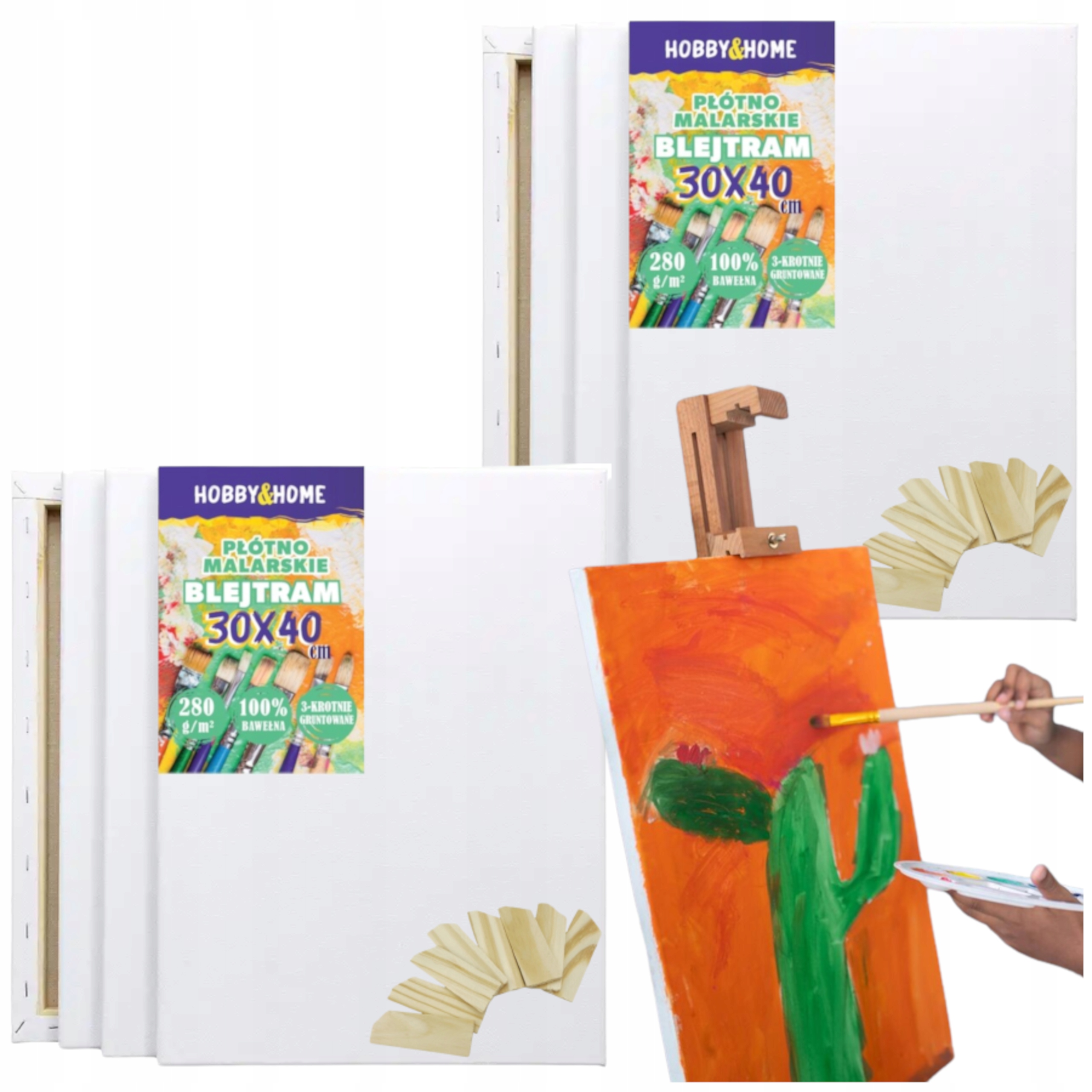 Malířské Plátno Na Malování Bavlněné Velká Sada 6x 30x40cm