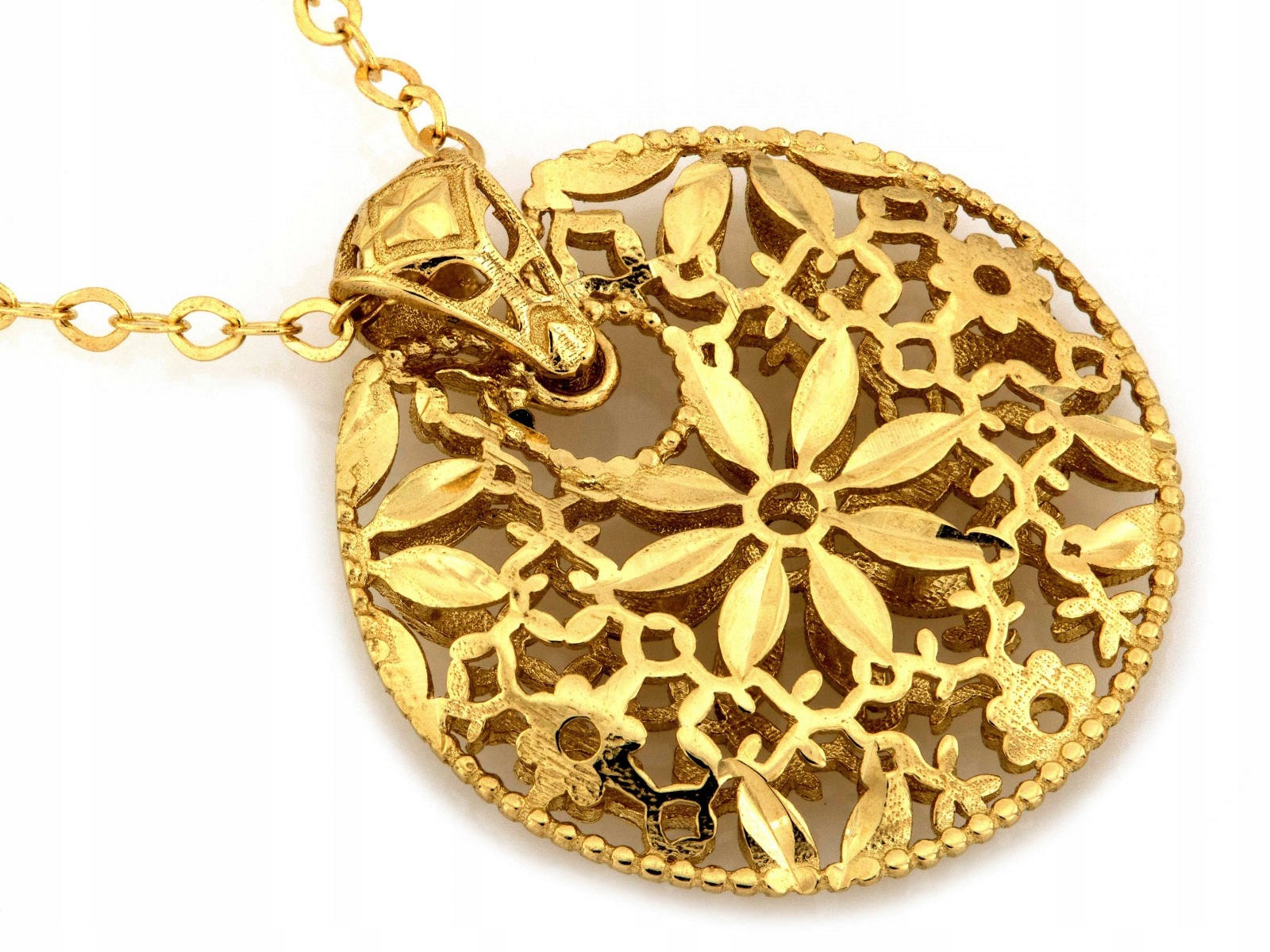 Zlatý dámský náhrdelník 585 s ažurovým přívěskem 2.57 g velikost 45 jako dárek