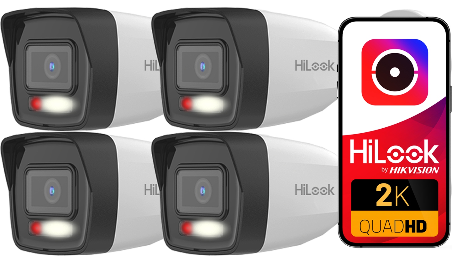 Sada Ip kamier 4MPx 2K+ 4x IPCAM-B4-30DL HiLook od Hikvision Mikrofón