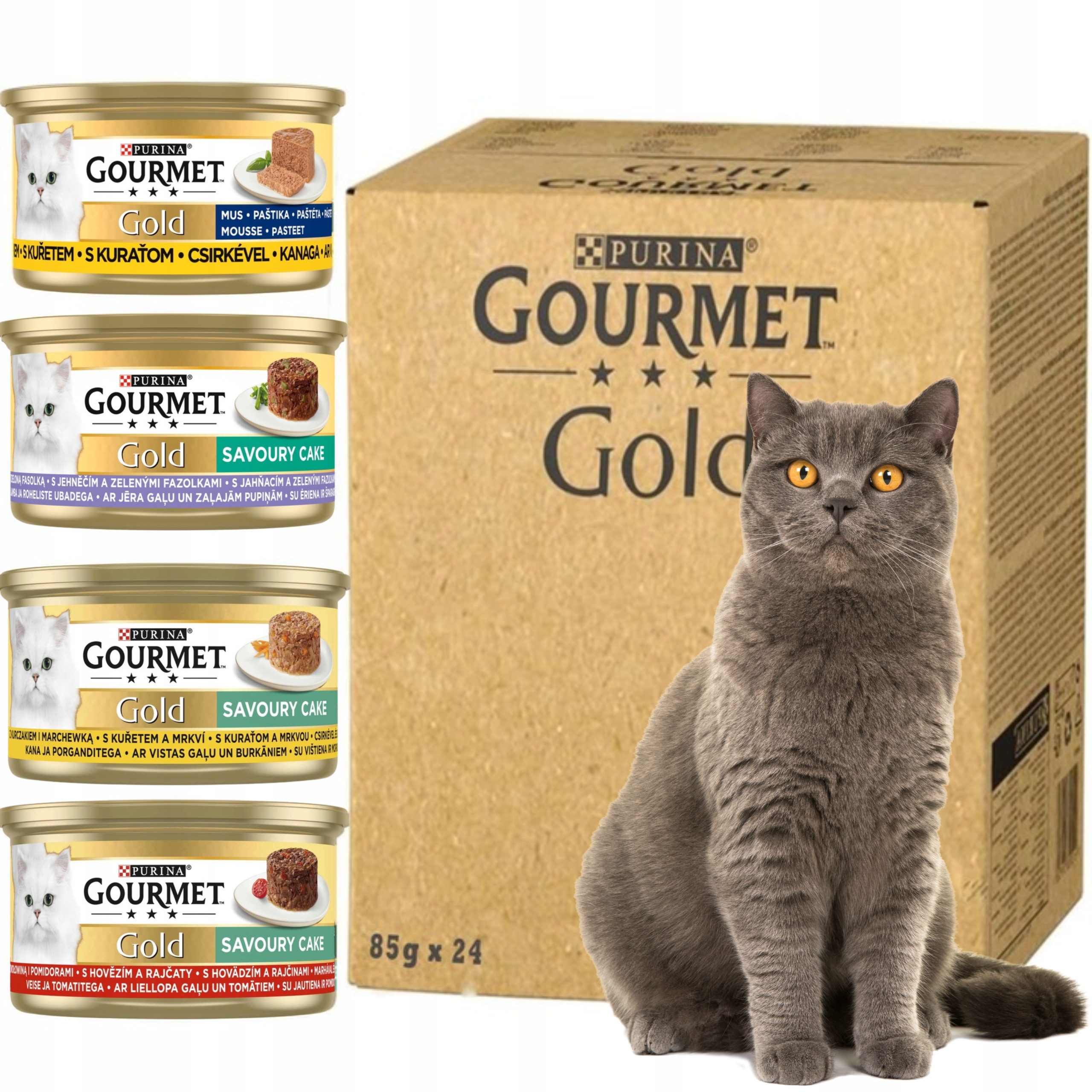 Levně Purina Gourmet Gold Mix chutí Vlhké krmivo 85 g x 24 kusů