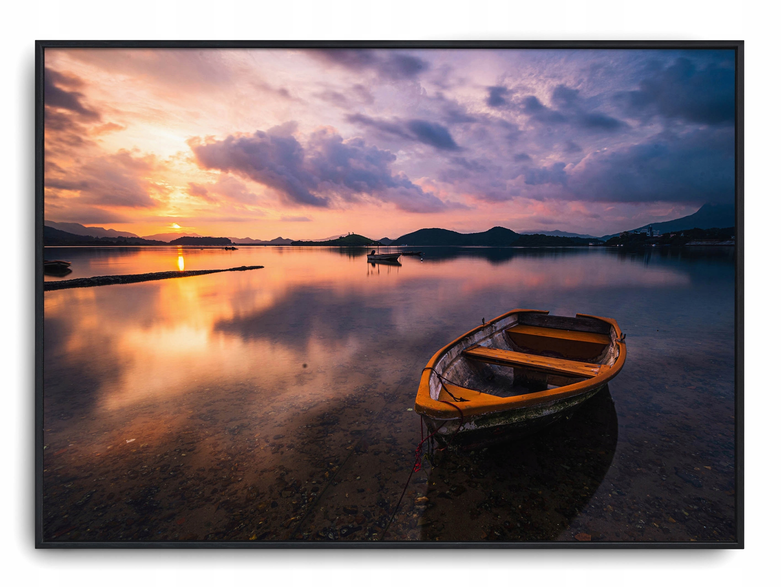 

Plakat r 91x61 cm Jezioro Słońce Lódź Zachód